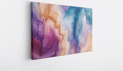 Saammp Canvas Schilderij - Kleurrijk marmer - Abstract - 30x20 - Foto op canvas - Wanddecoratie - Muurdecoratie Woonkamer - Slaapkamer decoratie - Canvas Print