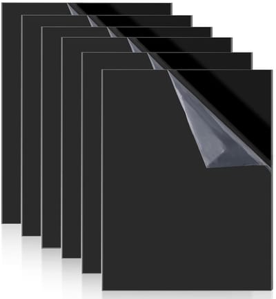 Set van 6 Zwarte Acrylaatplaten A4 - Acrylaat Glas op Maat Gezaagd voor Fotolijsten en Displays - 30 x 20 cm