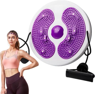 Tailledraaischijf - Buikdraaiplank - Taille Trainen - 3D Massage Ontwerp - 30 cm Diameter - Paars