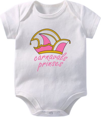 Hospitrix Baby Rompertje Carnavalskleding baby met tekst “Carnavals Prinses!”| 0-3 maanden | Korte Mouw | Carnavalskleding | Baby | Carnaval | Kinderen | Bekendmaking | Aankondiging | Aanstaande Moeder | Moederdag