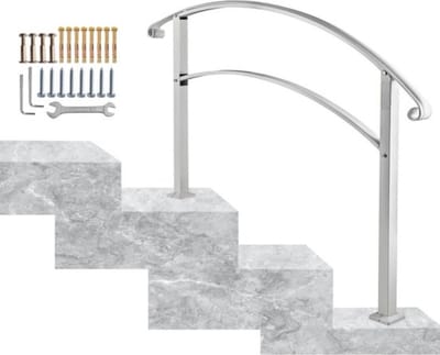 Trapleuning - 2-3 Treden - Smeedijzer - 47,5 Cm - Indoor/Outdoor Gebruik
