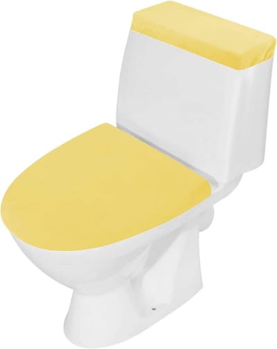 Toiletdeksel Set - Toilet Cover - Badkamer Decoratie - Luxe Fluweel - Universele Pasvorm - Geel
