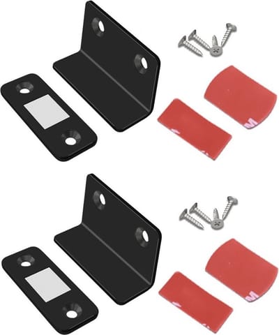 TLVX 2 Sets Magneetsnappers Zwart / Hoek magneet / Zinaps / Magneet / Lade magneet sluiting / Zelfklevende Deurmagneet / Magneet kast deur / Kastdeuren magneet / Kabinet Magnetisch / Magnetische Sluitingsdeur / Deur sluiting magneten