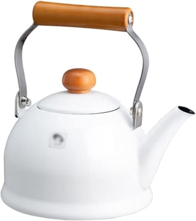 Waterkoker Emaille - Theepot Fornuis - Water Koken - Verdikt Ontwerp - 1.5 Liter - Wit