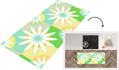 Keukenloper - Loper keuken - Bloemen - Zomer - Patronen - 120x50 cm - Keukenloper vinyl