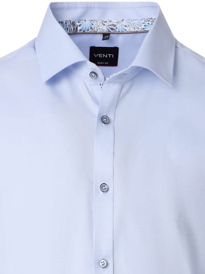 Blauw Venti Overhemd Kent Boord Met Motief Body Fit - XL