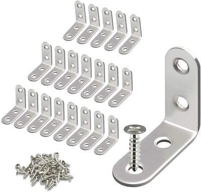 20 Stuks Hoekbeugels, 90 Graden L-vormige Beugels met 80 M4 Schroeven voor Stevige Verbindingen - 40mm x 40mm, Ideaal voor Meubelconstructie en Klussen