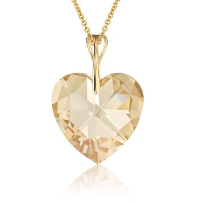Montebello Ketting Mila HG562 - Swarovski Hart - 925 Zilver Verguld - Ø18mm - 50cm