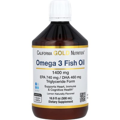 California Gold Nutrition, Omega-3 Visolie, Noorse Triglyceriden, Natuurlijke Citroensmaak, 16.9 fl oz (500ml)