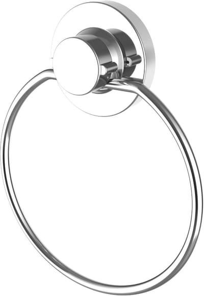 Handdoekhouder 3 in 1 - Ring - 3 verschillende bevestigingsopties met zuignap, kleefpad & boren - verchroomd/kleefhaak/handdoekhouder voor gastendoekje / T340255