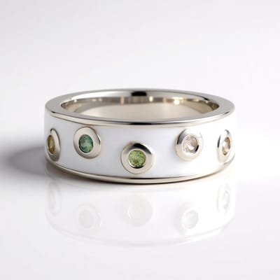 Cavill - Zilveren Ring met Blauwe Saffieren uit Madagaskar - 925 Sterling Zilver met Platina Coating - 5 Rond Geslepen Saffieren - Elegante Bezel Ring