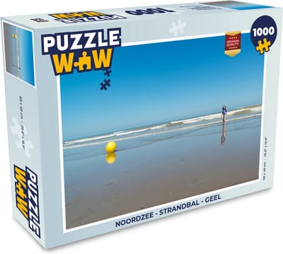Puzzel Noordzee - Strandbal - Geel - Legpuzzel - Puzzel 1000 stukjes volwassenen