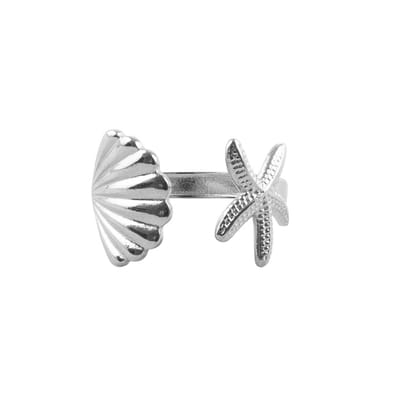 Ring - Schelp/Zeester Zilverkleurig | Verstelbaar | Stainless Steel | Fashion Favorite
