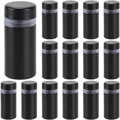 Dailygoods- Wandafstandhouders 15 Stuks - Wandmontage Beugel - Roestvrij Staal - Advertentienagels - 12 mm Diameter - 25 mm Basislengte - Signhouder