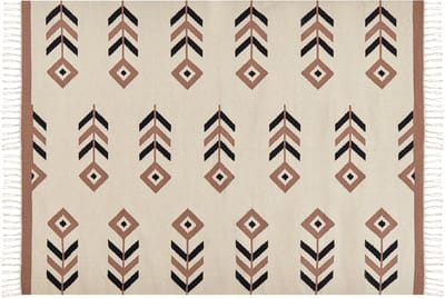 NIAVAN - Vloerkleed - Beige/zwart - 200 x 300 cm - Katoen