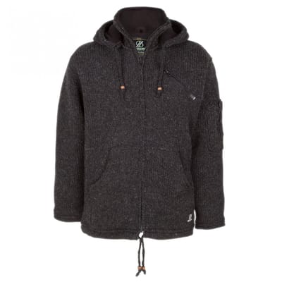 Gebreid Wollen Heren/Uni Vest van Schapenwol met Polyester Fleece voering en afneembare capuchon - SHAKALOHA - M Crush Ziphood S