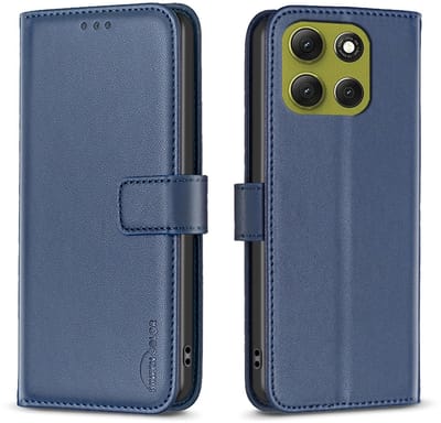 BINFEN Hoesje - Geschikt voor Motorola Moto G86 Hoesje - BINFEN Color Book Case - Blauw