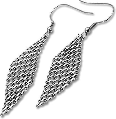 Amanto Oorbellen Demy - Dames - 316L PVD - Gehaakt - 67 x 14 mm