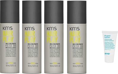 4 x KMS Hair - Hair Play Molding Paste - 150ML + Willekeurig Travel Size