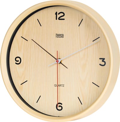 Teesa - Klassieke Wandklok - 30 cm - Kwarc Mechanisme - Lichtbruin