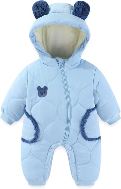 Winterse baby romper met rits en knopen voor pasgeborenen, comfortabele kleding voor jongens en meisjes van 3-24 maanden