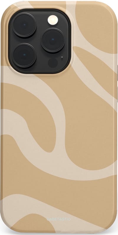 Casetastic hoesje geschikt voor Apple iPhone 14 Pro - MagSafe - Dubbellaagse bescherming - Aesthetic Beige Wave Clean Girl - Fashion Case - Beige