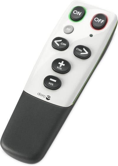 Universele Afstandsbediening - Handige Afstandsbediening - TV Bediening - 7 Programmeerbare Knoppen - 5 x 16 cm - Wit/Antraciet