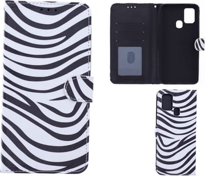 Portemonnee Book Case Hoesje Geschikt voor: Oppo A53 / Oppo A53s - Zebra Print