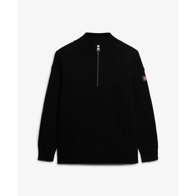 Vrouwelijke oversized half-zip trui met truckerkraag Superdry