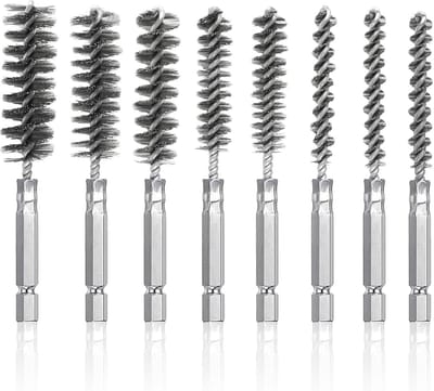 Dailygoods - Set van 8 Roestvrijstalen Draadboorborstels voor Reiniging