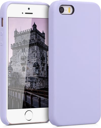 kwmobile telefoonhoesje geschikt voor Apple iPhone SE (1.Gen 2016) / iPhone 5 / iPhone 5S - Hoesje met siliconen coating - Smartphone case in pastel-lavendel