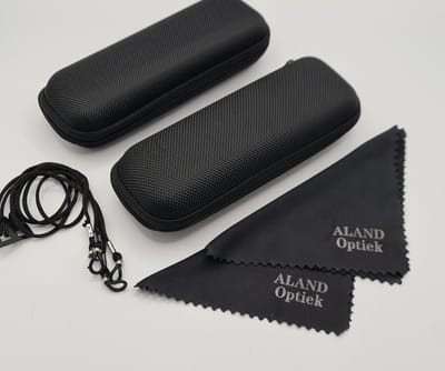 2 halfharde brillenkokers + 2 brillenkoordjes + 2 brillendoekjes / zwart / set van 2 brillendozen / cadeau / boîte de rangement / hard koker / Aland optiek / brillendoos met rits / brillenetui / etui / hars doos / dames en heren / Accessoires