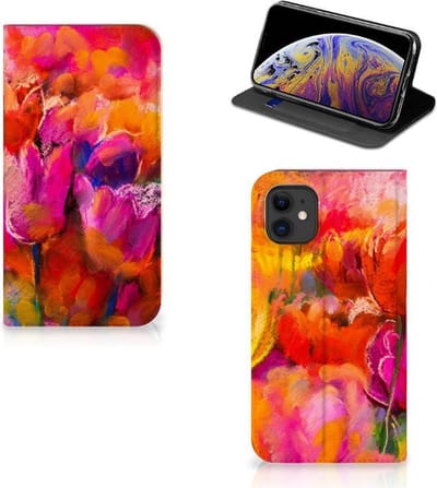 Bookcase Apple iPhone 11 Tulips