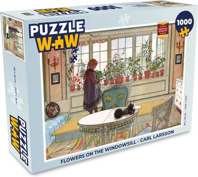 Puzzel Flowers on the windowsill - Carl Larsson - Legpuzzel - Puzzel 1000 stukjes volwassenen