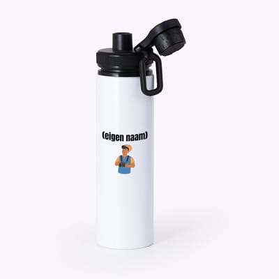 Hacebo® - fotograaf man met eigen naam waterfles met draaidop zwart - Fotograaf - fotografen - camera - verjaardag - cadeau - kado - water fles - 850ML