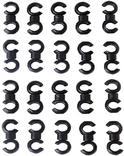 Dailygoods- Haak 20 Stuks - Roterende S-Haak Clips - Bevestiging Houder - Fiets Kabel Organisatie - Lichtgewicht Kunststof - Geschikt voor 4mm/5mm Behuizing - Fietskabelclips