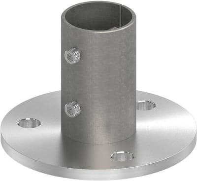 Muur Vloeranker - Roestvrij Staal - Bevestiging Buis - V2A Materiaal - 424mm Buis - Zilverkleurig