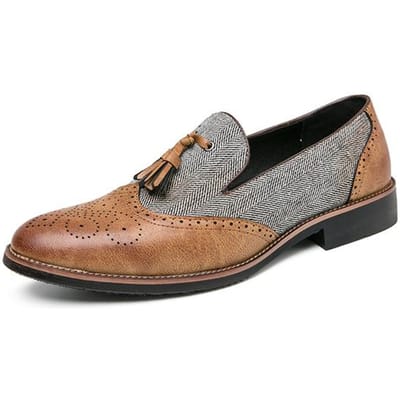Brogue Loafers Heren Instapschoenen Kwastjes Casual Leren Schoenen Heren Gentleman Formeel Zakelijk Oxford Voor Mannelijk Grote Maat Man Flats 44