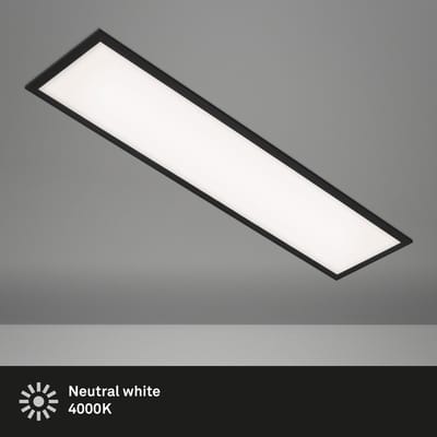 BRILONER Simple - LED Plafonniére - plafondlamp - paneel - 22W - 2.200Lm - 4.000K neutral wit licht - 100cm - zwart