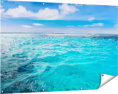 Gards Tuinposter Blauwe Caribische Zee Water - 150x100 cm - Tuindoek - Tuindecoratie - Wanddecoratie buiten - Tuinschilderij