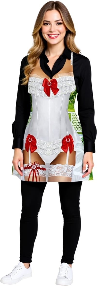 Partychimp Schort Schotse Dame Barbecue Bbq Accesoires Cadeautje Schorten voor Vrouwen Schort Vrijgezellen feest Vrouw Bride to Be- 80 x 56 cm - Polyester