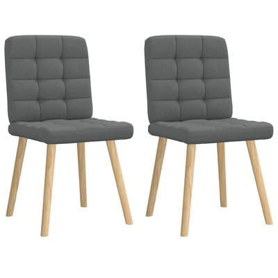vidaXL - Eetkamerstoelen - 2 - st - stof - donkergrijs