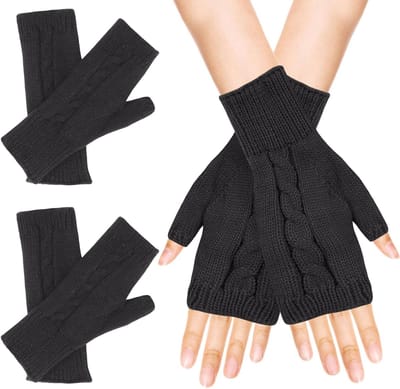 Vingerloze gebreide winterhandschoenen voor mannen en vrouwen - Warm, comfortabel en ideaal voor schrijven, werken, hardlopen en sporten