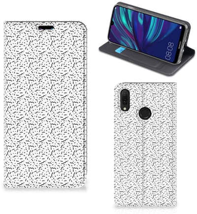 Huawei Y7 hoesje Y7 Pro (2019) Hoesje met Magneet Stripes Dots