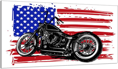 TMK ArtDeko - Snijplank - 90x52 cm - Motief Motorfiets - Glas