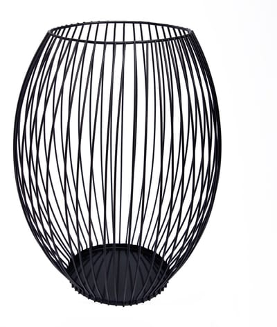 QUVIO Kaarsenhouder met frame - Kaarsenstandaard - Kaarsenhouder zwart - 24 cm - Rond - Metaal - Zwart