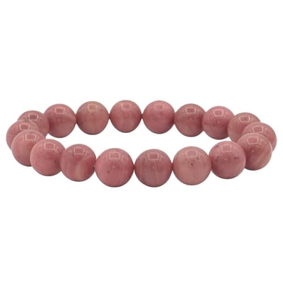 Roze Rhodoniet Armband - Natuursteen Kralen van 10mm - 18cm