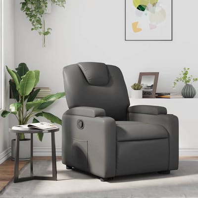 vidaXL - Fauteuil - verstelbaar - kunstleer - grijs
