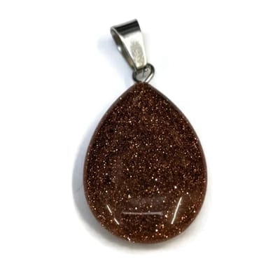 Aramat Jewels | Hangers | Gouden Zandsteen Druppel Hanger natuursteen | | | |20mm | Staal | Volwassenen | Verkleurd niet
