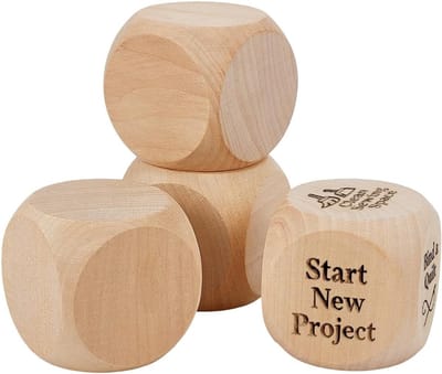 Houten Dobbelstenen - Grote Kubussen - Creatief Knutselen - Afgeronde Hoeken - 70mm Zijkant - Onbehandeld